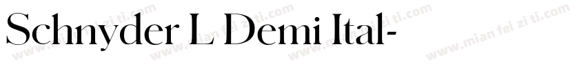 Schnyder L Demi Ital字体转换
